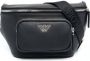 Emporio Armani Zwarte geregenereerde Saffiano lederen Marsupio met Adelaar Plaque Black Heren - Thumbnail 1