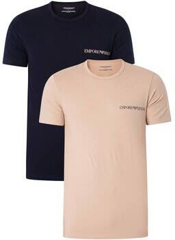 Emporio Armani Pyjama's nachthemden Set van 2 lounge T-shirts met ronde hals