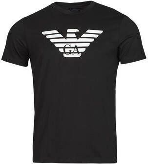 Emporio Armani Gestreept Logo T-shirt Black Heren
