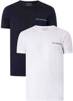 Emporio Armani T-shirt Korte Mouw Set van 2 lounge T-shirts met ronde hals