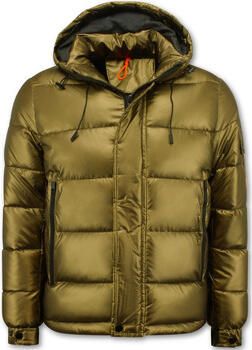 Enos Blazer Goudkleurige Puffer Jas Capuchon