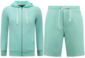 Enos Trainingspak Hoodie Rits Joggingshorts SET Mint