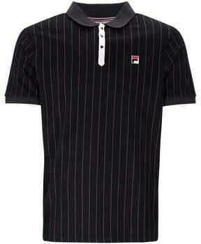 Fila Polo Shirt Korte Mouw BB1 Classic Striped Polo Shirt Black Gardenia Fig Charcoal