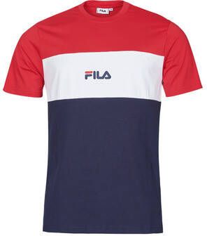Fila Kleur Blok T-shirt Zwart Rood Wit Multicolor Heren