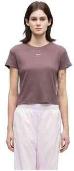 Nike strak kort T-shirt met ribbels voor dames Paars - Foto 5