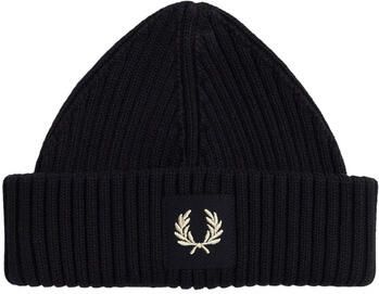 Fred Perry Muts Patch Brand Chunky Rib Beanie