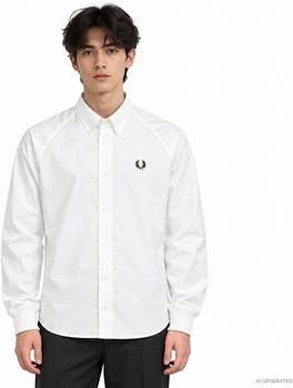 Fred Perry Overhemd Lange Mouw Fp Rib Cuff Shirt