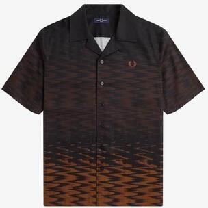 Fred Perry Overhemd Lange Mouw WAVE GRAPHIC REVERE COLLAR