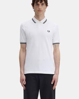 Fred Perry Twin Tipped Short Sleeve Polo Shirt Heren White- Heren White - Foto 14