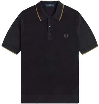 Fred Perry Polo Shirt Korte Mouw Pique Stitch Knitted Polo Shirt Black