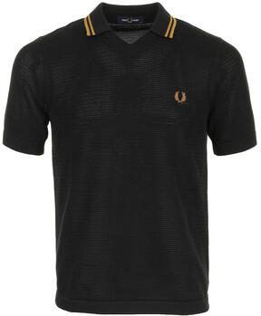 Fred Perry Polo Shirt Korte Mouw Pointelle Knitted Shirt