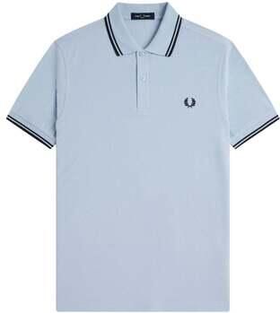 Fred Perry Polo Shirt Korte Mouw Twin Tipped Polo Shirt Light Smoke Navy
