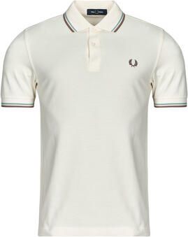 Fred Perry Twin Tipped Short Sleeve Polo Shirt Heren Ecru- Heren Ecru