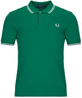 Fred Perry Twin Tipped Short Sleeve Polo Shirt Heren Green- Heren Green