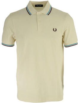 Fred Perry T-Shirt Lange Mouw Twin Tipped Polo Shirt Ecru Court Blue Oxblood - Foto 2