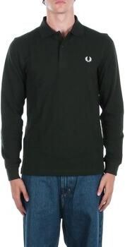 FRED PERRY Heren Polo's & T-shirts Long Sleeve Plain Shirt Olijf