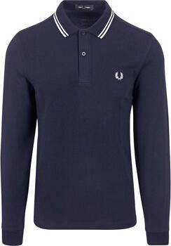 Fred Perry Blauwe polo met lange mouwen en rand Blue Heren - Foto 6