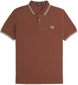 Fred Perry Twin Tipped Short Sleeve Polo Shirt Heren Brown- Heren Brown