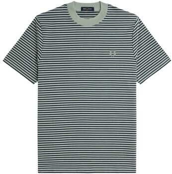 Fred Perry T-shirt Korte Mouw Fine Stripe Heavyweight T-Shirt Bay Leaf