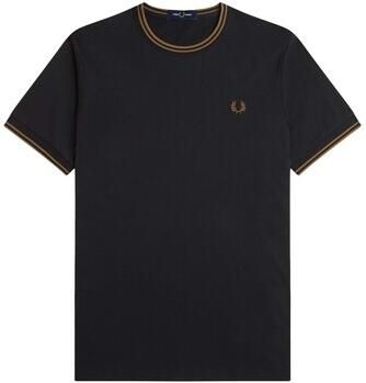 Fred Perry Twin Tipped Ringer T-Shirt Black- Heren Black - Foto 2