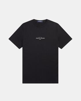 Fred Perry Authentiek klein geborduurd logo T-shirt Zwart Heren - Foto 3