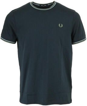 Fred Perry T-shirt Korte Mouw Twin Tipped T-Shirt Dark Airforce Lilac Bayleaf