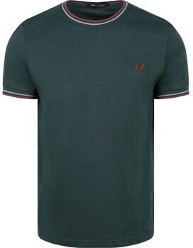 Fred Perry T-shirt Korte Mouw Twin Tipped T-shirt Donkergroen 85A