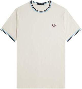 Fred Perry T-shirt Korte Mouw Twin Tipped T-Shirt Ecru Court Blue OxBlood