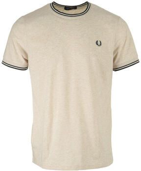 Fred Perry Twin Tipped Ringer T-Shirt Ecru- Heren Ecru