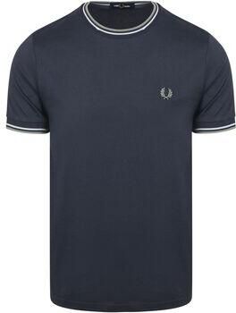 Fred Perry T-shirt Korte Mouw Twin Tipped T-Shirt Dark Airforce Lilac Bayleaf
