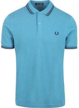 Fred Perry Twin Tipped Short Sleeve Polo Shirt Heren Blue- Heren Blue
