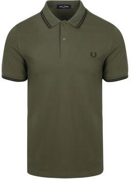 Fred Perry Twin Tipped Short Sleeve Polo Shirt Heren Green- Heren Green