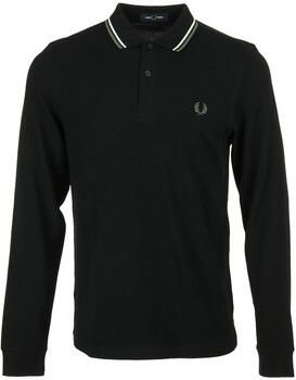 Fred Perry Polo Shirt Lange Mouw Long Sleeve Twin Tipped Polo Shirt Black Ecru Green - Foto 4