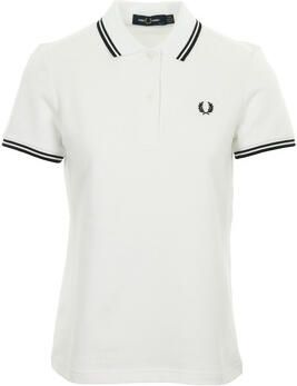 Fred Perry Basis Logo Polo in Wit en Zwart White Dames
