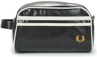 Fred Perry Zwarte Polyester Beauty Case met Mat Zwart Metalen Details Black Heren
