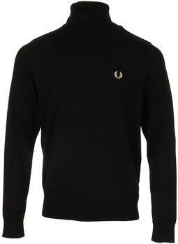 Fred Perry Zwarte Sweaters met Hoge Hals en Voorlogo Black Heren