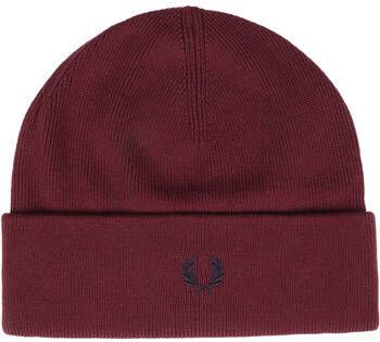 Fred Perry Hoed Muts Wol Blend Bordeaux Rood