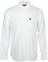 Fred Perry Klassieke Oxford Katoenen Button Down Overhemd White Heren - Thumbnail 1