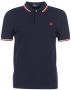 Fred Perry Polo manica corta con collo clico e polsini bordati a contrasto e logo ricamato sul petto uomo Fredperry M3600 Navy Rosso Blauw Heren - Thumbnail 3