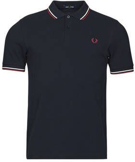 Fred Perry poloshirt 2 knoops met logo donkerblauw uni