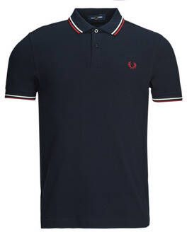 Fred Perry Twin Tipped Short Sleeve Polo Shirt Heren White- Heren White
