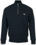 FRED PERRY Heren Truien & Vesten Half Zip Sweatshirt Donkerblauw - Thumbnail 2
