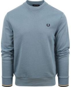 Fred Perry Sweater Logo Mid Blauw