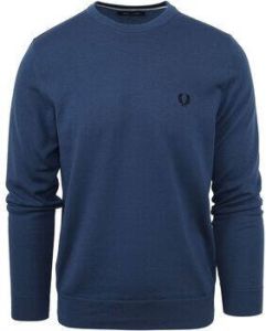 Fred Perry Sweater Trui Wol Mix Logo Blauw