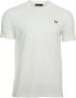 Fred Perry Sportief Katoenen T-shirt met Geribbelde Kraag White Heren - Thumbnail 5