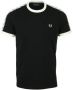 Fred Perry regular fit T-shirt TAPED RINGER T-SHIRT met logo black - Thumbnail 2