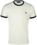 Fred Perry Wit Gestreept Schouder Geborduurd T-shirt White Heren - Thumbnail 1