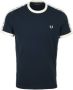 Fred Perry Tape Ringer T-Shirt Navy- Heren Navy - Thumbnail 1