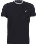 Fred Perry Klassieke dubbele streep ronde hals t-shirt Black Heren - Thumbnail 3
