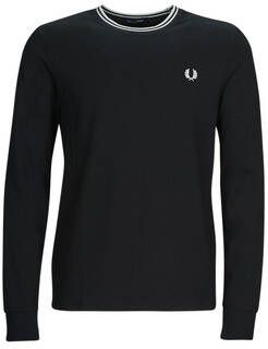 Fred Perry T-shirt met lange mouwen met dubbele lijn en M9602 Logo zwart Black Heren